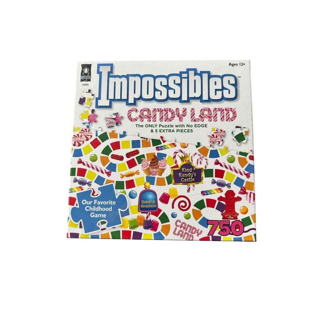 NWT Bepuzzled Impossibles Candy Land 750-Pc Jigsaw Puzzle No Edge Sealed